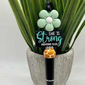 She is strong 🌸✨ Beaded Pen